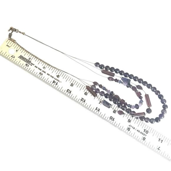 Artisan Amethyst & Crystal Three-Strand Necklace - Picture 9 of 9